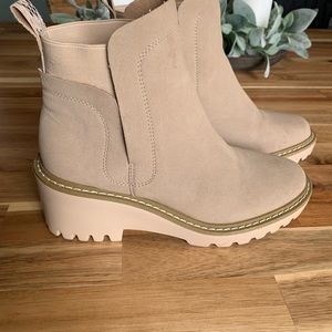 Taupe Nicole Miller lug sole boot